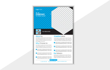 Business Flyer Design Template Blue Vector