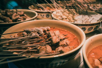 Chinese Street food at Shangxiajiu Commercial Pedestrian Street, Guangzhou (Kanton), China