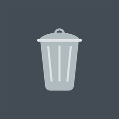 Vector illustration of trash can icon, trash can, wastebasket.