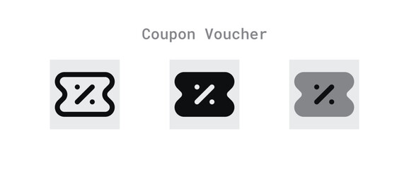 coupon voucher icon set