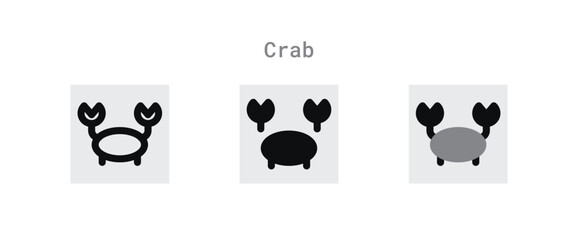 crab icon set