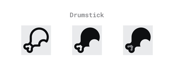 drumstick bite icon set