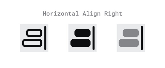 horizontal align right icon set