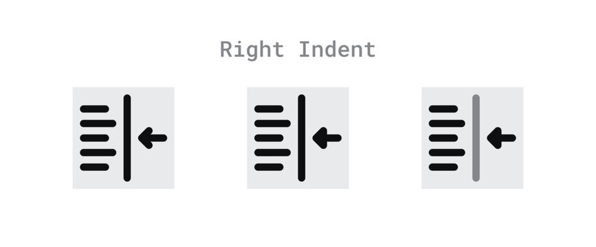 right indent icon set