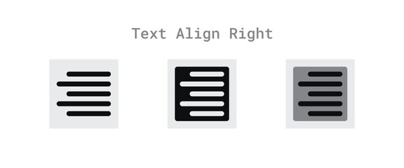 text align right icon set