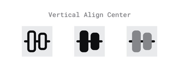 vertical align center icon set