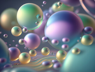 Colorful balls Dynamic liquid shapes background created with Generative AI technology