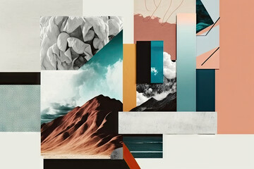 Art Collage Background - Collage Art Backdrops Series - Collage Wallpaper created with Generative AI technology 