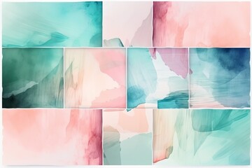 Hand painted pastel color watercolor ink blot background