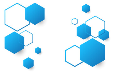 Blue Geometric Shape Abstract Background. Technology Banner Wallpaper. Vector