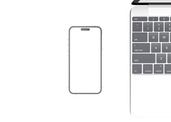 realistic mobile phone with shadow on transparent background and hiqh quality render, suitable for mobile or smartphone mockup