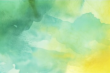 Hand painted olive green and yellow watercolor ink blot background