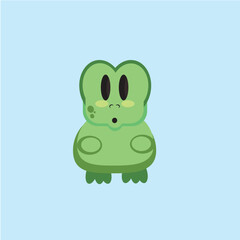 cute frog character design, vector illustration eps10 graphic.