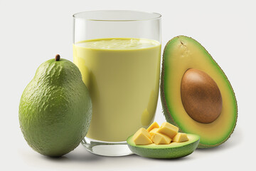 avocado Juice and smoothie Generative Ai 