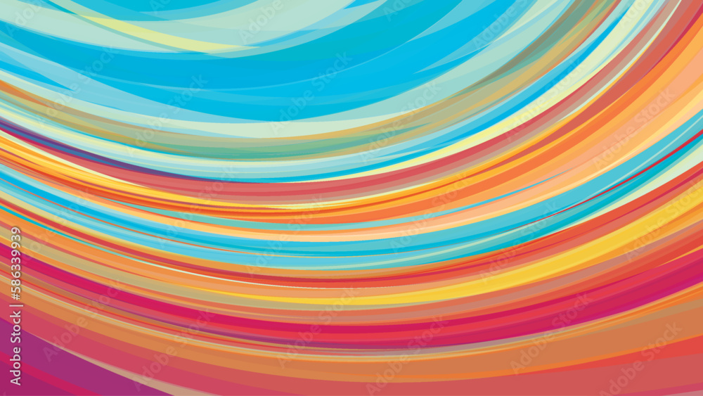 Poster artistic background with cerulean and orange stripes. multicolor vector pattern