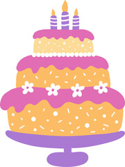 Simple illustration of happy birthday cake