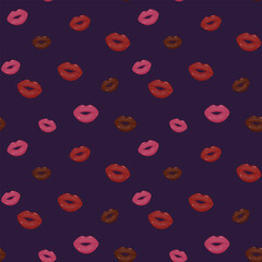 lips painted with different colors.pattern vector illustration