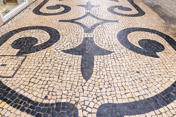 Black and white decorative cobblestones.