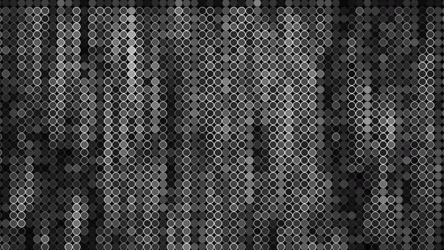 Abstract retro gaming background with blinking pixels. Motion. Schematic running snakes.