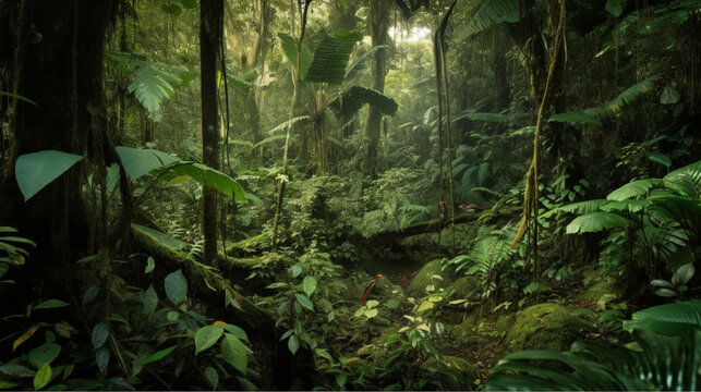Tropical forest in the jungle Generative AI