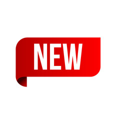 Red new sticker. Novelty designation, element for advertisements.