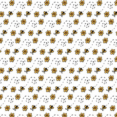 Vector illustration for your design. Pattern. Garden set. bees