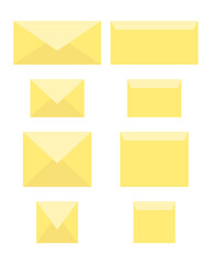 simple vector illustration yellow envelops