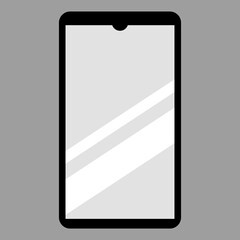 simple vector illustration smartphone on gray