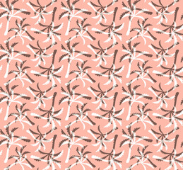 Seamless palm tree pattern, floral illustration. Fabric Hawaii design.