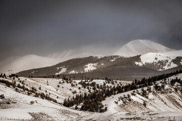 Colorado mountains in winter, in and around the Leadville area