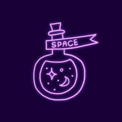 Contemporary blured mystical glass bottle with a magical desire drink space.