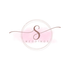 Simple Elegant Initial Letter Type S Logo Sign Symbol Icon. S Beauty monogram and elegant logo design handwriting logo of initial signature, wedding, fashion, floral and botanical with creative.