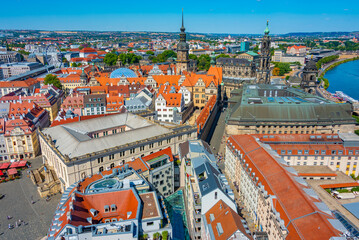 Aerial view of German town Dresden