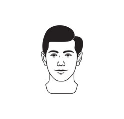 A vector line art work of young man.