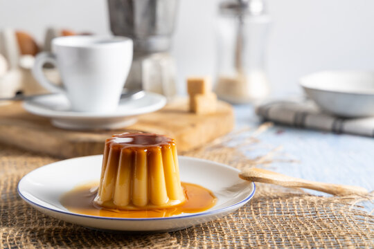 Homemade caramel flan.