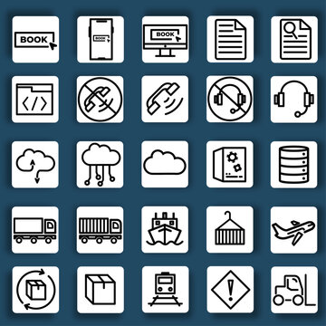 Supply Chain Business and Technology Icon Set #1