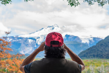 person on the top of the mountain