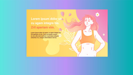 sexy woman young sporty girl in sportswear posing on camera fitness club ad template portrait