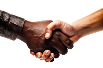 Black and white handshake isolated transparent background