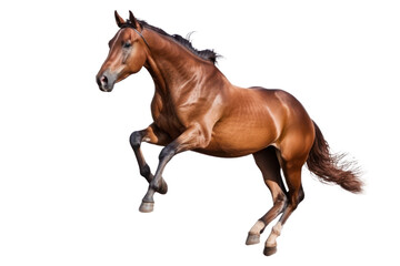 Cute jumping horse isolated on transparent background. Generative AI