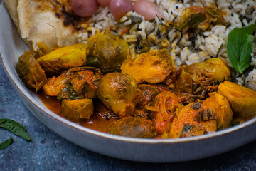 Close up cooked brussesl sprouts