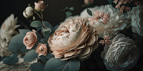 A soft pastel colored floral background - Generative AI