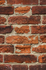 Naklejka premium Texture of an old red brick wall.