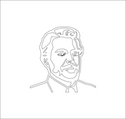 Vector line art of a person.
