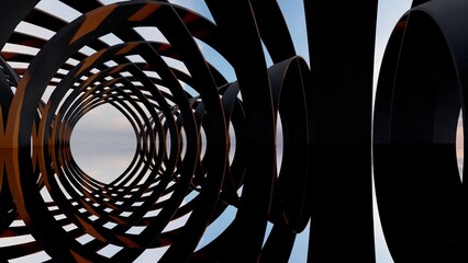 Fototapeta premium Abstract architecture background arched interior 3d render