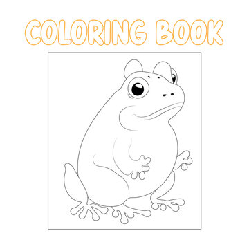 Frog vector coloring book for kids. icon, image, photo, art and illustration coloring page for childrens ..