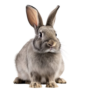 Cute rabbit isolated on transparent nackground
