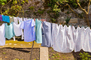Laundry drying in the sun in Caminha.