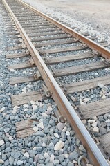 Naklejka premium Railway track from a closer look