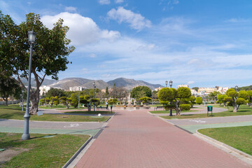 Torremolinos park and mountains Parque La Bateria tourist attraction Costa del Sol, Andalusia Spain